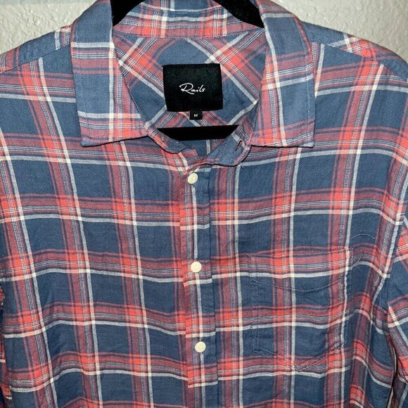 RAILS Wyatt Men's Valencia Sun Plaid Button Down Long Sleeve Shirt -EUC - M - Picture 2 of 9